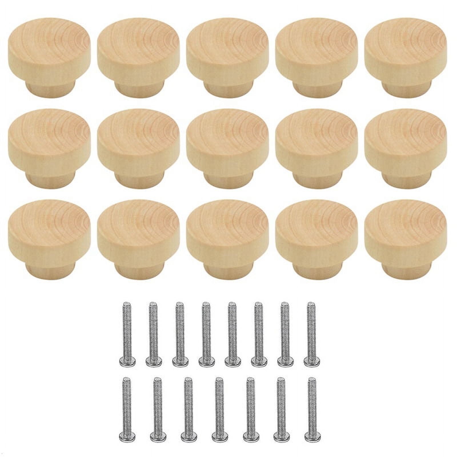 15Pcs Wooden Drawer Knobs, Furniture Knobs, Wooden Cupboard Knobs for
