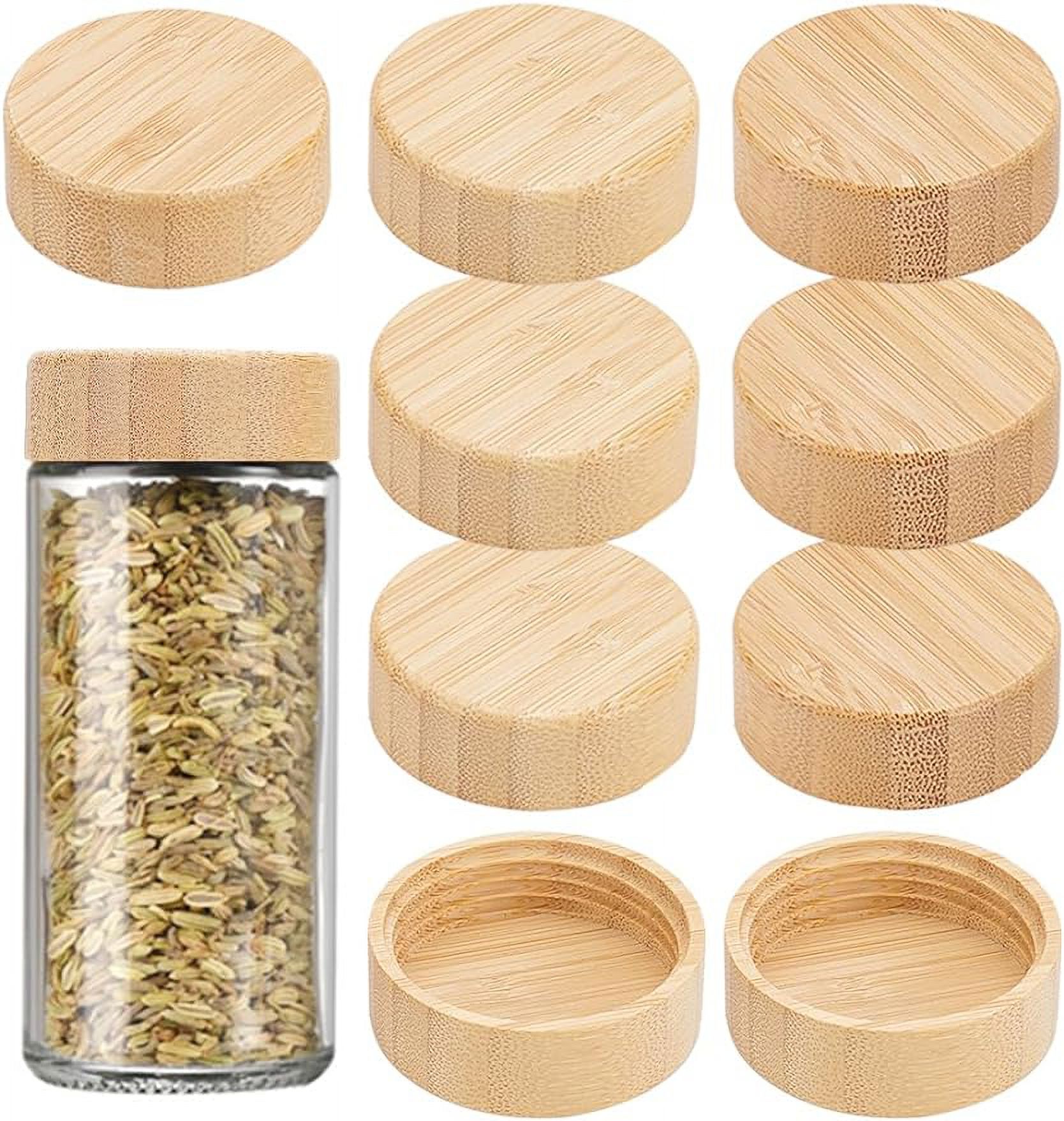 15Pcs Wooden Lids Pillar Lids Spice Lids Reusable Wooden Lids for