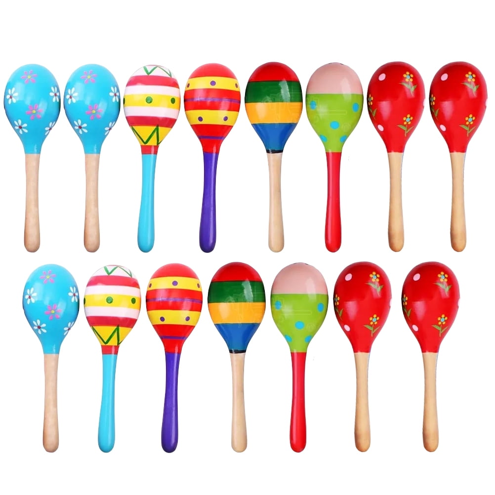 Wooden Baby Maracas,4 Pcs Maracas,Colorful Shakers Maracas