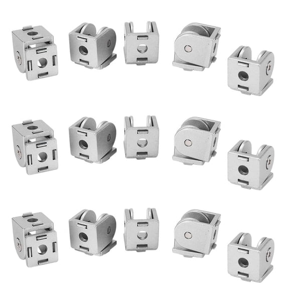 15Pcs Zinc Alloy Pivot Joint for Aluminum Extrusion Profile 2020 Series, Flexible Pivot Joint for 2020 Aluminum Profile,15 x Adjustable Hinge Bracket,silver