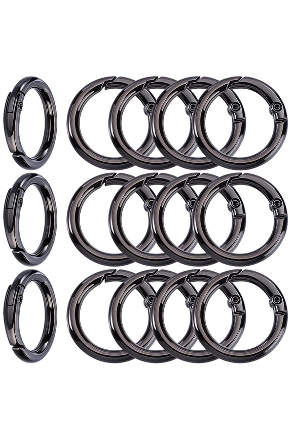 15Pcs Zinc Alloy Spring Gate Rings Ring Shape Gunmetal 6 Gauge 33x4mm 15pcs