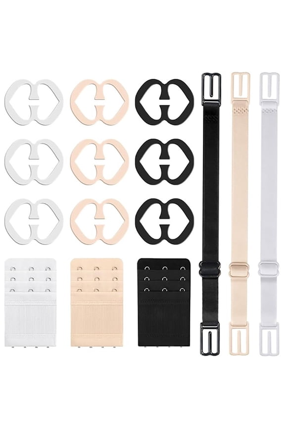 15Pieces Bra Strap Clips for Back Bra Strap Holders Bra Accessories Elastic Adjustable Bra Extenders Connector Clips