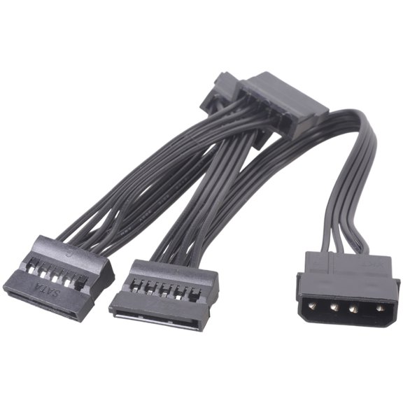 15Pin Male to 3/4/5/6 Big 4Pin Female Power Extension Cable 15Pin Power Cable Power Supply Cable for PC Hard Drives
