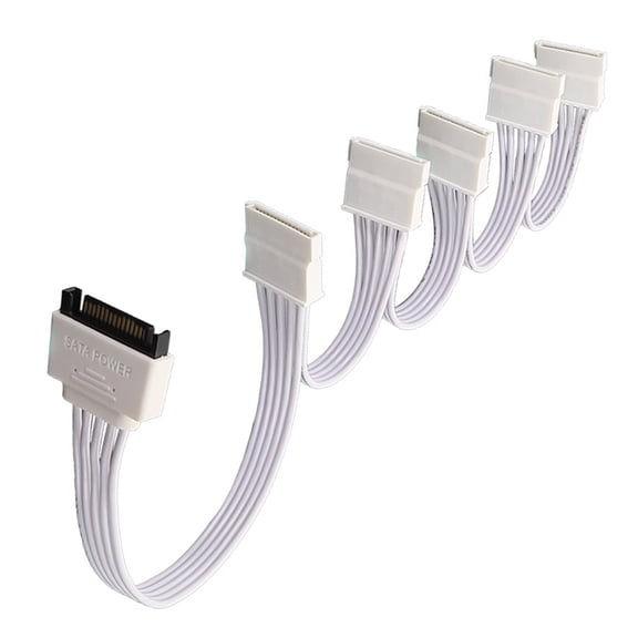 15Pin SATAs Power Extension Cable Male to 5 Female for Enhanceds HDDs Connectivitys