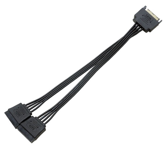 15Pin Y-Adapter Splitter Cable Space-Saving duals Drive Power way for SSD