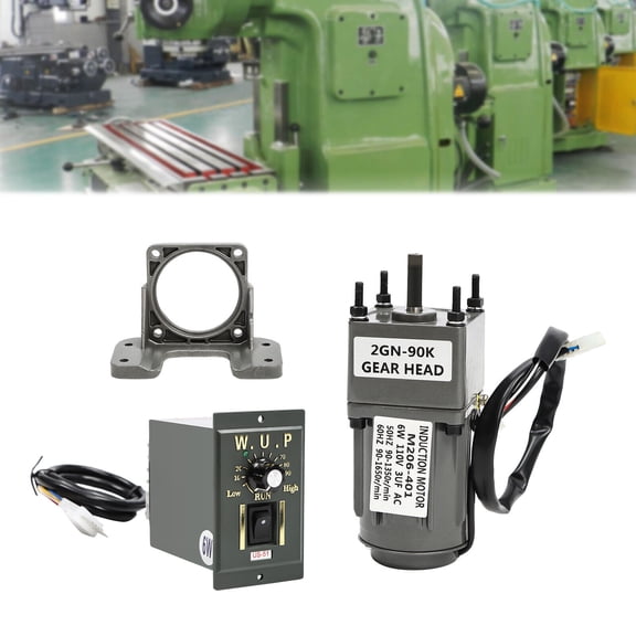 15RPM 90:1 Worm Gear Motor Electric Variable Speed Reduction Controller Governor AC Gear Motor Electric Motor Variable Speed Controller