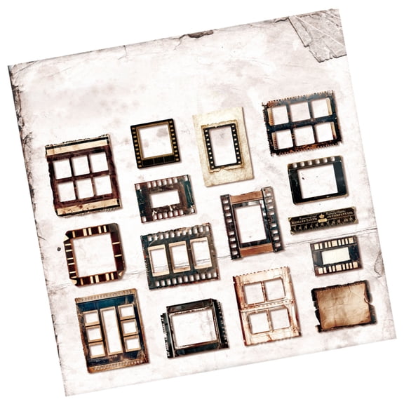 15Sheets Antique Burnished Border Sticker Scrapbooking Decoration Paper Sheet For Journal Notebook Card Making Project