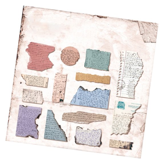15Sheets Antique Paper Sticker Decorative Scrapbooking Sticker For Notebook Journals Card Making Craft Embellishments