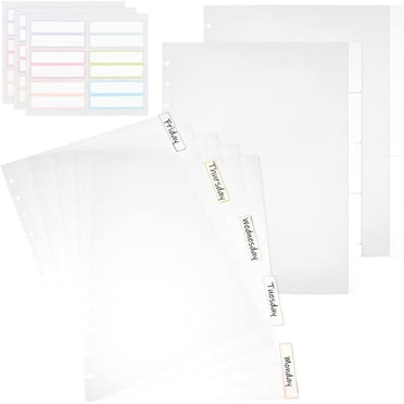 Laumoi 11 Disc Letter Poly Tab Dividers For Notebooks 8.5