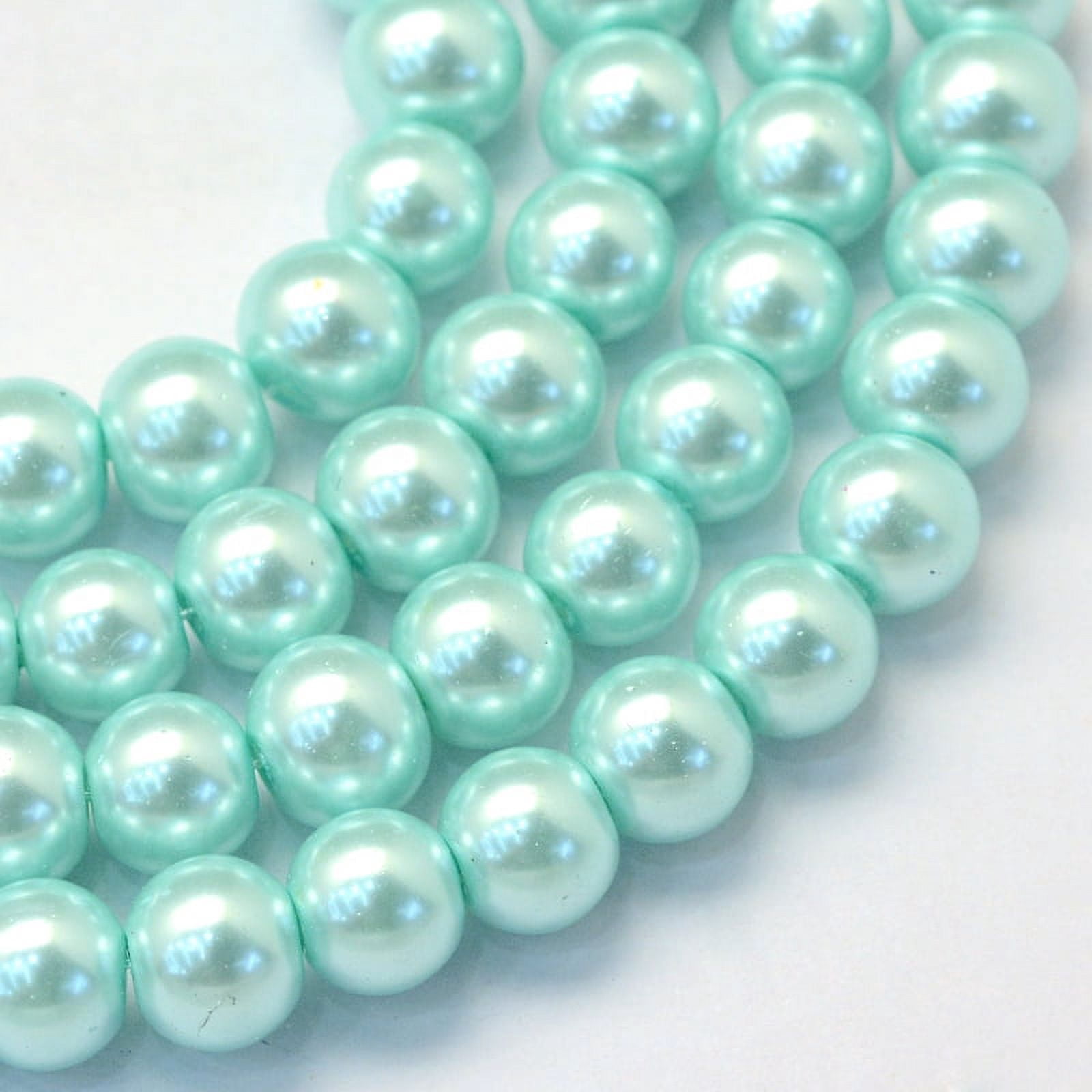 15Strand Baking Painted Pearlized Glass Pearl Round Bead Strands Aquamarine 10~11mm Hole: 1.5mm about 80~85pcs/strand 31.4 inch1.5mm