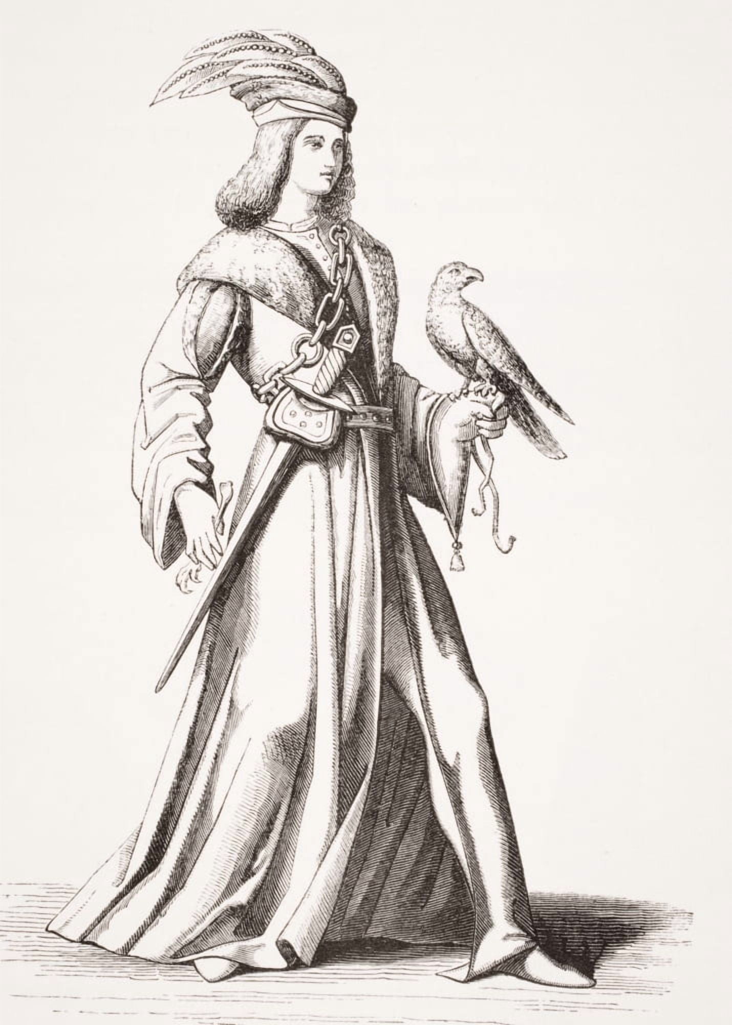 A 15Th Century Noble Of Provence After An Illustration In Costumes From The Tenth To The Sixteenth Century By Bonnart Canvas Art - Ken Welsh Design Pics (12 x 17)