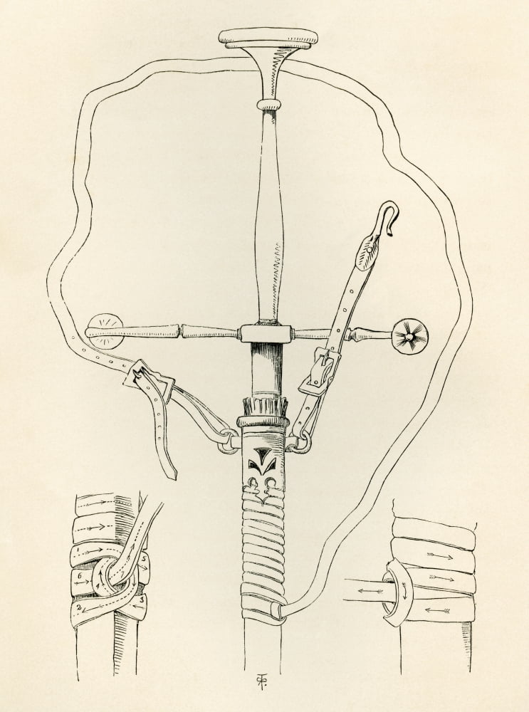 A 15Th Century Sword And Scabbard Showing The Knotting Of The Belt From The British Army Its Origins Progress And Equipment Published 1868 Canvas Art - Ken Welsh Design Pics (24 x 32)