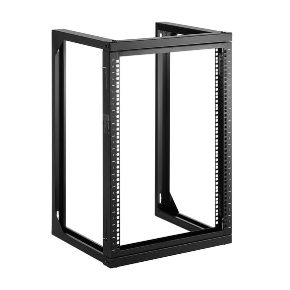 15U Open Frame Wall Mount Server Rack, 19-Inch Network Rack with 180 Swing Gate, Holds 150 lbs - for IT & AV Equipment, Durable Carbon Steel, Black
