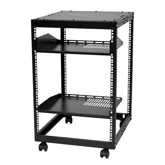 15U Server Rack, Open Frame Rack - Adjustable Depth 23-40", Wall Mount/Free Standing, 4 Post Rack with Casters for Network, AV Equipment, Router, Modems