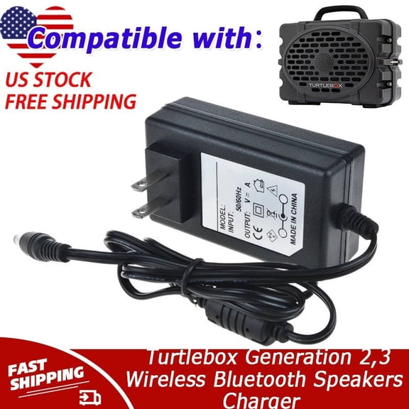 15V 3A Charger Compatible with Turtlebox Generation 2,3 Wireless Bluetooth Speakers Model