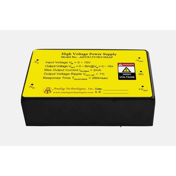 15V to 5000V I/O Proportional DC-DC High Voltage Power Supply, 2mA (AHVR15V5KV2MAP)