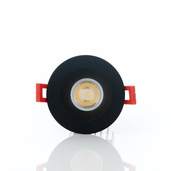 15W 1 Led 2 inch High Output Round Fixed Downlight (Set Of 2) in Contemporary Style-5 inches Tall and 3.13 inches Wide-Black Finish Bailey Street Home