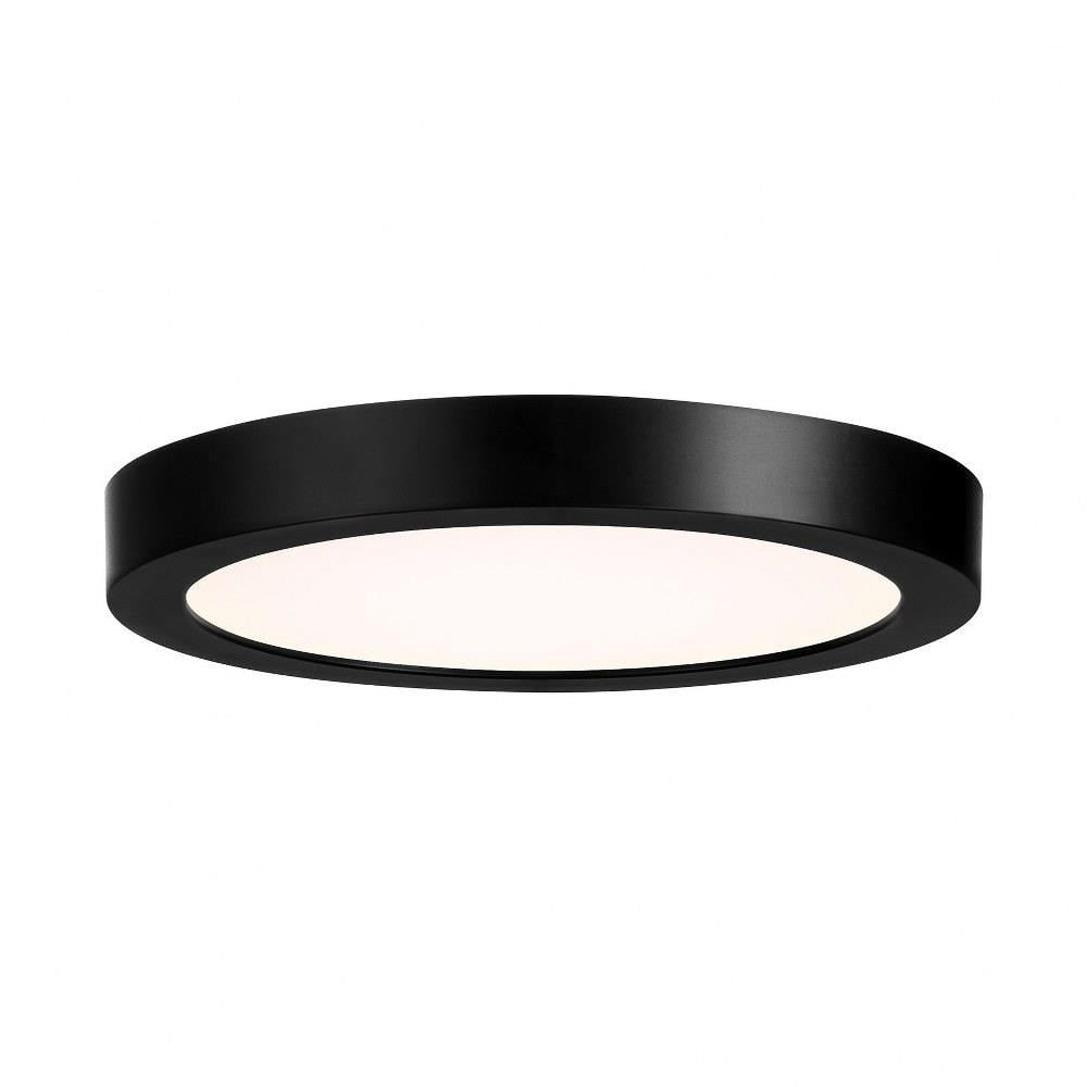 Black Metal and Glass LED Flush Mount Light