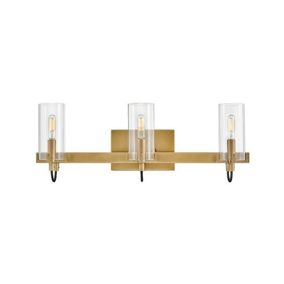 15W 3 Led Bathroom Light Fixture-8.25 inches Tall and 23 inches Wide-Heritage Brass Finish Bailey Street Home 81-Bel-4948048