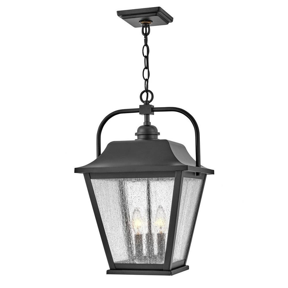 Gerson 10" Brown and Black LED Lighted Trapezoid Hanging Indoor Lantern ...