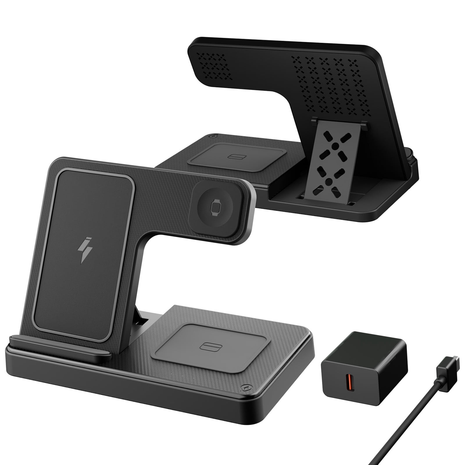 15W 3-in-1 Wireless Charging Station for iPhone 17-8, Apple Watch Ultra 10-2 & AirPods Pro 2-2, Fast Charger Stand, Halloween Christmas Birthday Gift