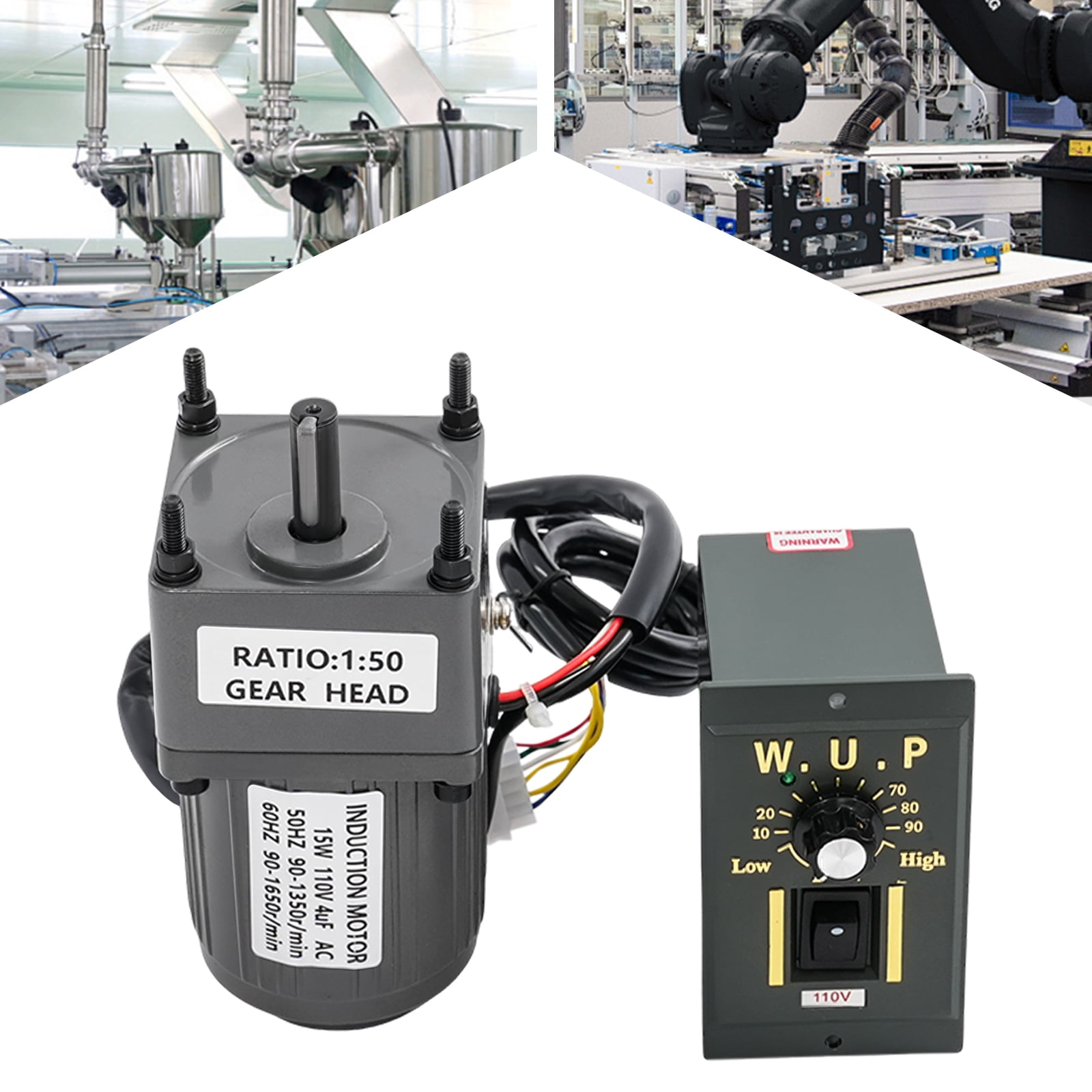 15W Adjustable Speed Motor AC Gear Motor Reversible Motor With ...