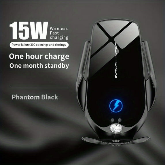15W Auto Clamping V56 Car Charger Phone Holder: Get the Convenience of Wireless Charging