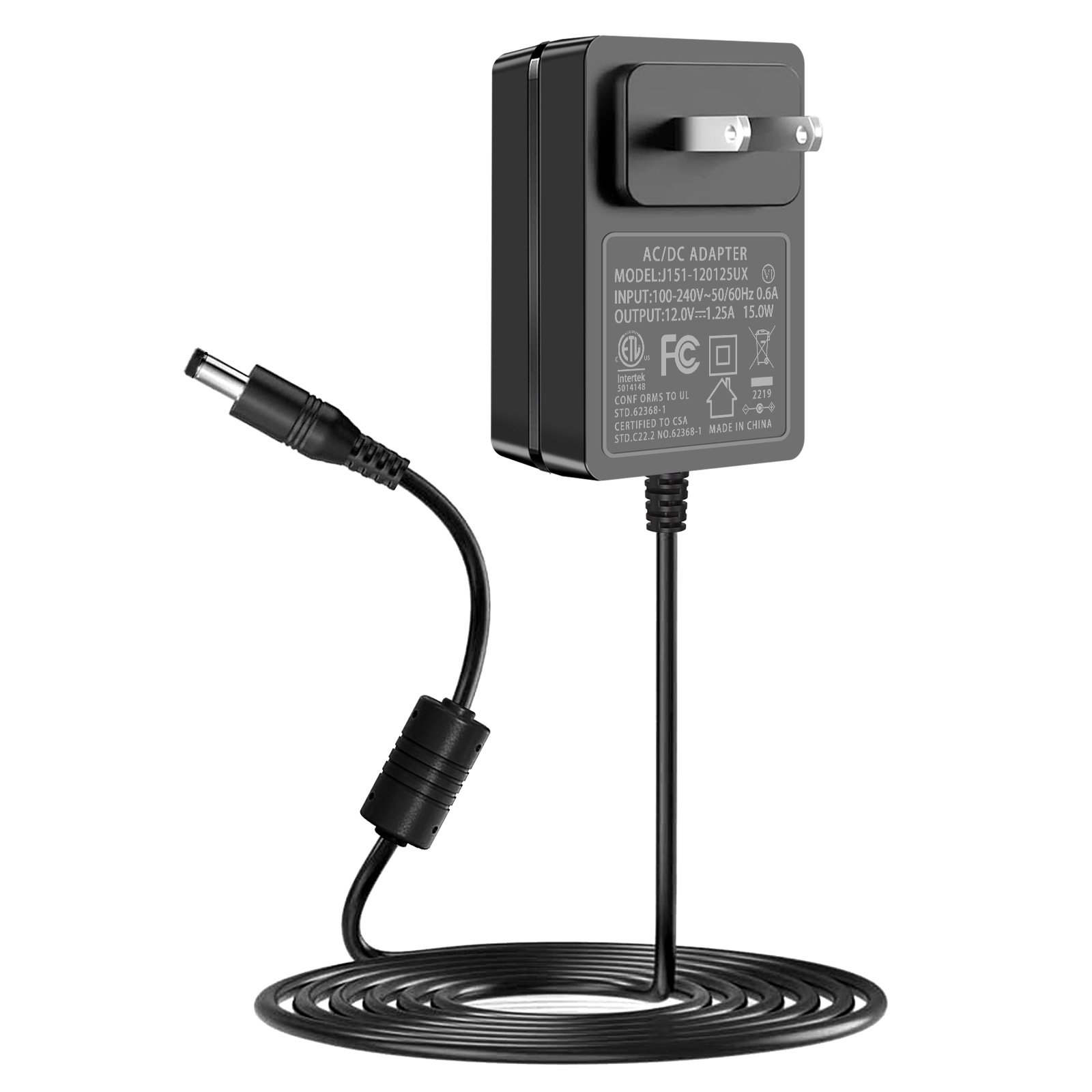 Caricabatterie 15W Per Echo Dot 3/4 Gen, Echo Show 5, Echo Pop E Fire TV Cube – Alimentatore 12V/1.25A Con Cavo Da 2 Metri