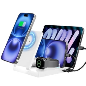 Wireless Charger, Charging Station, 5 in 1 Phone and Watch Charger for iPhone 17 16 15 14 13 12, Wireless Charger Station for AirPods 4 3 2, for Apple Watch, for iPad, White