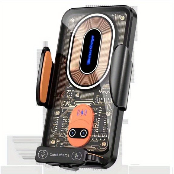 15W Fast Charging Wireless Car Charger with Automatic Clamping Phone Holder, Vent Mount Compatible with for all Smartphones