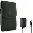 thumbnail image 1 of 15W Fast Home Charger w Leather Case Belt Clip for Samsung Galaxy A53 5G,A33 5G Phones - 5ft Long Type-C Turbo Charge Power Adapter, Holster Cover Pouch Vertical, 1 of 10