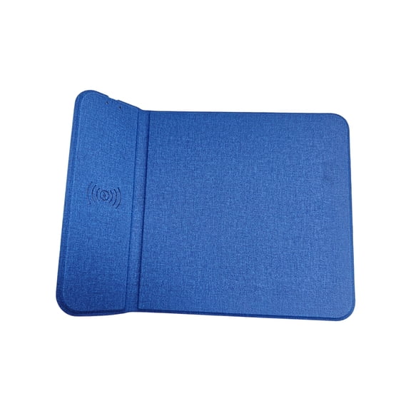 15W Fast Radio Charging Desk Pad Pliable Smart LED PU Leather Office Mat