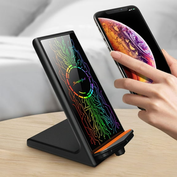 15W Fast Wireless Charger Stand | Magnetic Phone Charging Station | Vertical Desktop Charger with Temperature Control | Compatible with Qi Devices | Includes USB Cable