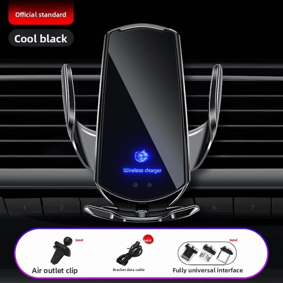 15W Fast Wireless Charging Car Phone Holder, Dual Charging Mode with Magnetic Direct Charging & Induction Auto Clamp, Universal for Car Navigation