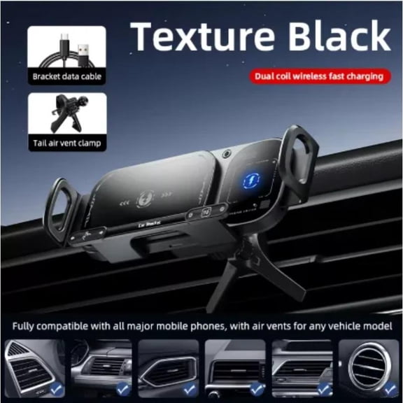 15W Fast Wireless Charging Car Phone Mount Magnetic Air Vent for iPhone Android