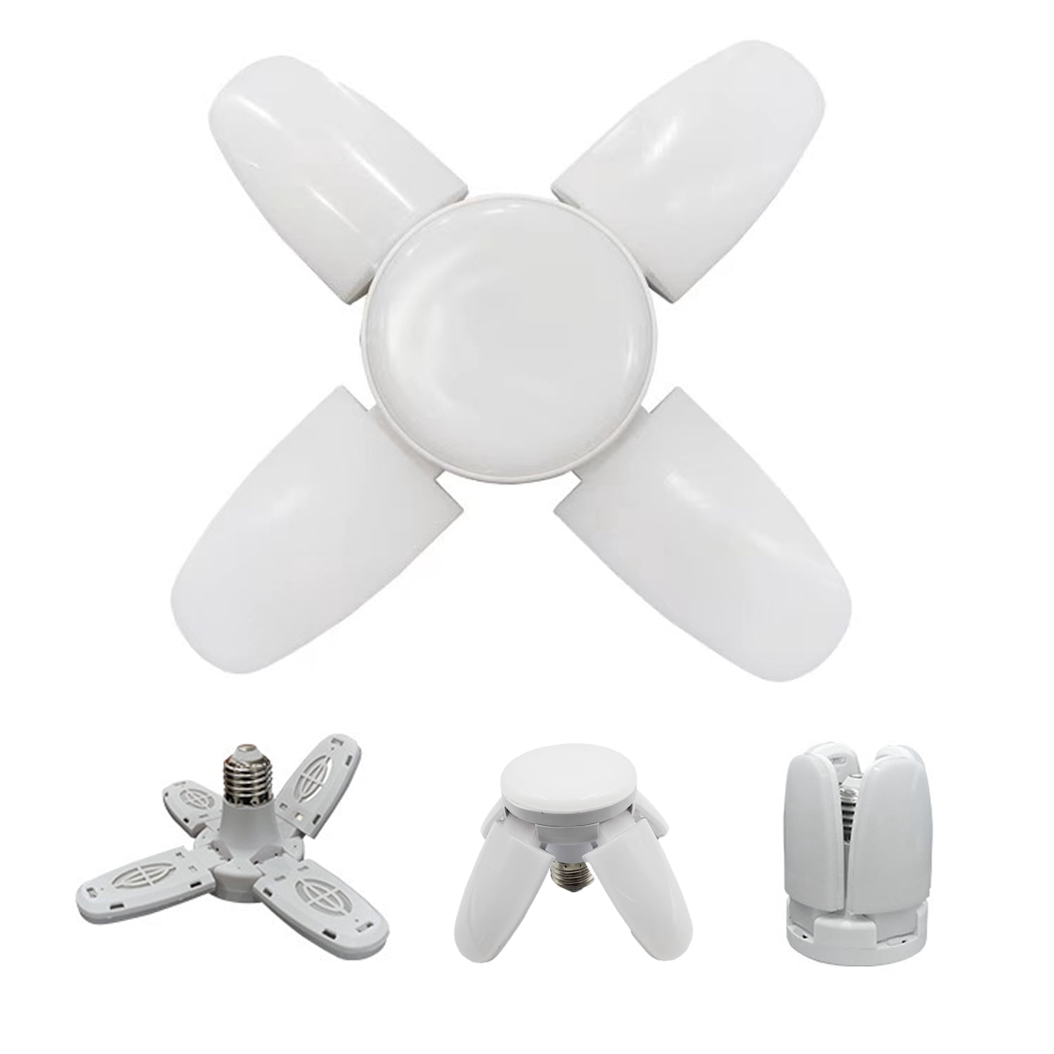Foldable Led Bulb D.FAMILY 15W Foldable SMD LED Bulb, 2-pack,1200LM Adjustable 4-Panel ...