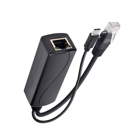 15W Gigabit POE Splitter USB C Power Adapter for Efficient Power Distribution in Office Networking Device Accessory