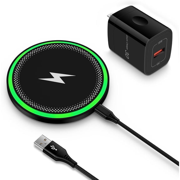 15W for Google Wireless Charger Fast Charging Pad for Google Pixel 10 10 Pro 10 Pro XL 9A 9 Pro XL Fold 8 7 6 Pro 8A 6 Pro, Wireless Phone Charger Android for Samsung Galaxy S25 Ultra with QC Adapter