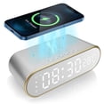 thumbnail image 1 of 15W LED Digital Alarm Clock Wireless Adjustable Brightness Fast Charging Desk Clocks Thermometer, 1 of 8