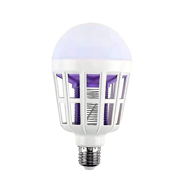 15W LED Mosquito Killer Lamp Insect Trap Bulb with Protective Cage for Indoor and Outdoor Use E27 Base Energy Saving Design