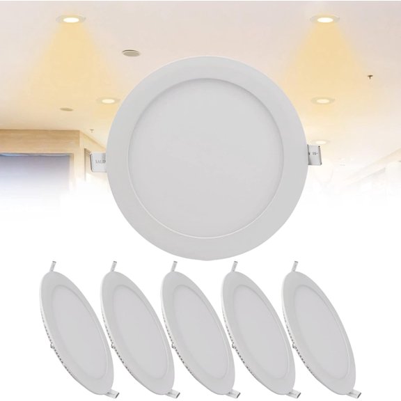 15W LED Recessed Light Fixtures 7 Inch, 3000K Warm White Ceiling Downlights, Hole Φ 180 mm, 975LM IP21 LED Ceiling Can Light for Hallway, 6 Pack