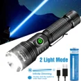 15W LED Rechargeable Flashlight Adjustable Focus Flashlights Waterproof ...