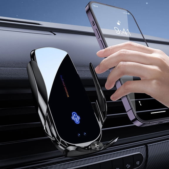 15W Magnetic Car Wireless Charger Fast Charging Phone Mount Auto Clamping 360 Degree Rotation Vent Clip Universal Fit For Hands Free Use