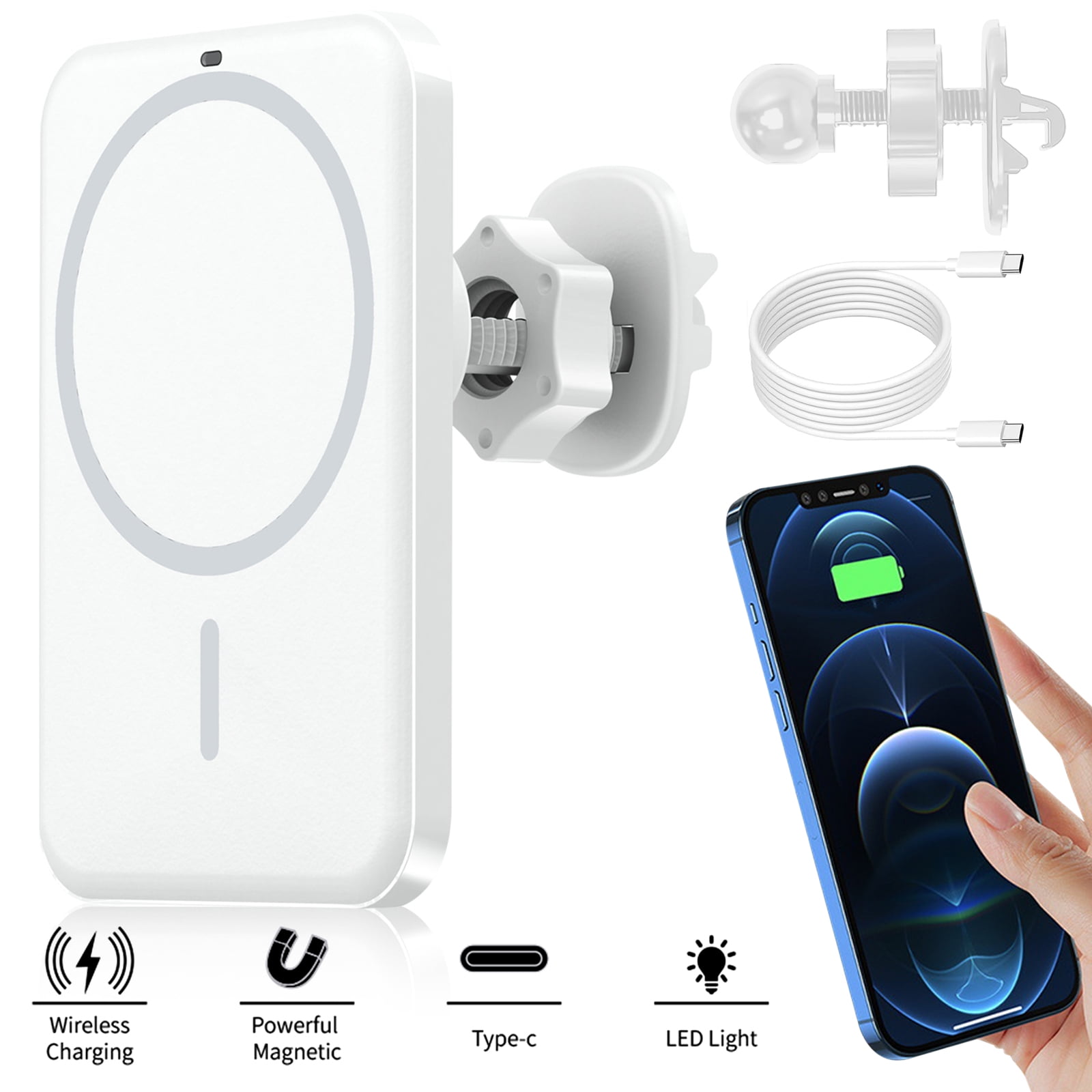 Supporto Elettrico Con Caricabatteria Induttivo Da 15W Per Cruscotto - Nero - Foto 6