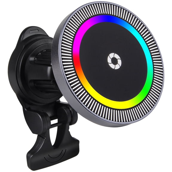 15W Magnetic Wireless Car Mount Charger,HopePow RGB Magnetic MagSafe Car Mount Air Vent Mount Cell Phone Holder for Car Compatible with iPhone 16 Pro Max 15 14 13 12,Samsung with Mag-Safe Case