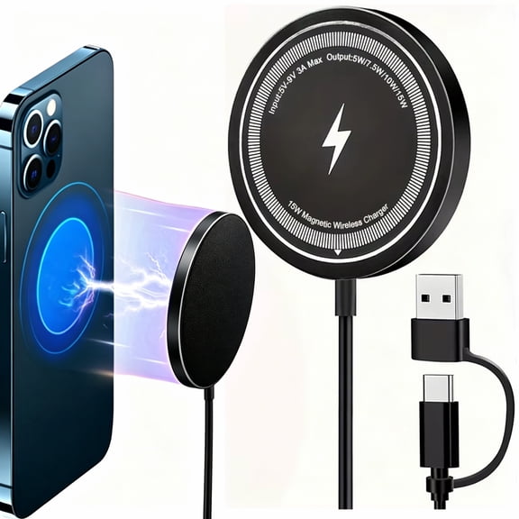 Fast Charging Wireless Charger,15W Magnetic Wireless Charging Pad Compatible for iPhone 17/16/15/14/16/12 and Airpods