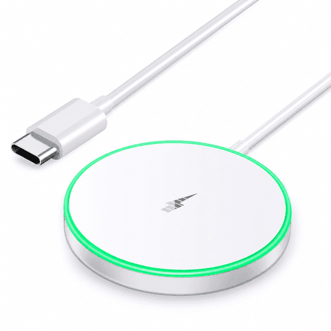 15W Magnetic Wireless Charger Pad, Compatible with iPhone 17/16/15/14/13/12 Series & AirPods 2/3/Pro, Fast Charging with Breathing LED Light