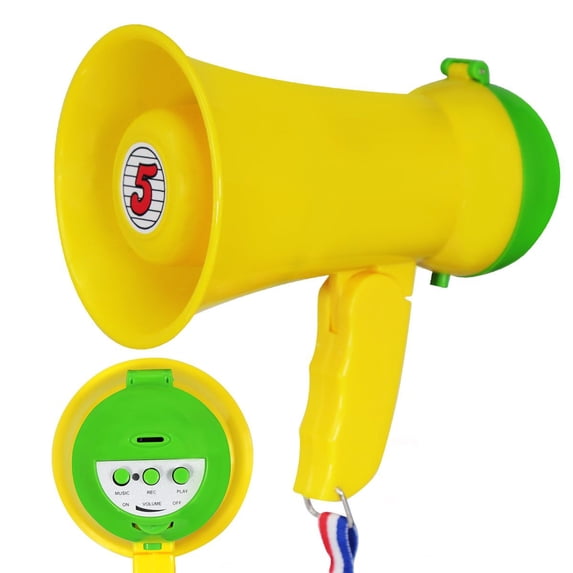 15W Mini Megaphone Bullhorn Speaker with Siren, 400-Yard Range, Adjustable Volume & Weather-Resistant Design – Portable PA System for Sports, Events, Coaching