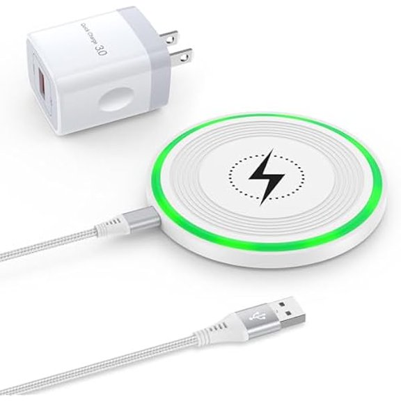 15W Motorola Wireless Charger Fast for Moto Razr 2025/Razr 2024/Razr+ 2024/Razr 60/Razr 50 Ultra,Edge 2025 2024,Edge 50 Ultra,60 Pro,Moto G Stylus 2025,Power 2025,Wireless Charging Pad +QC3.0 Charger