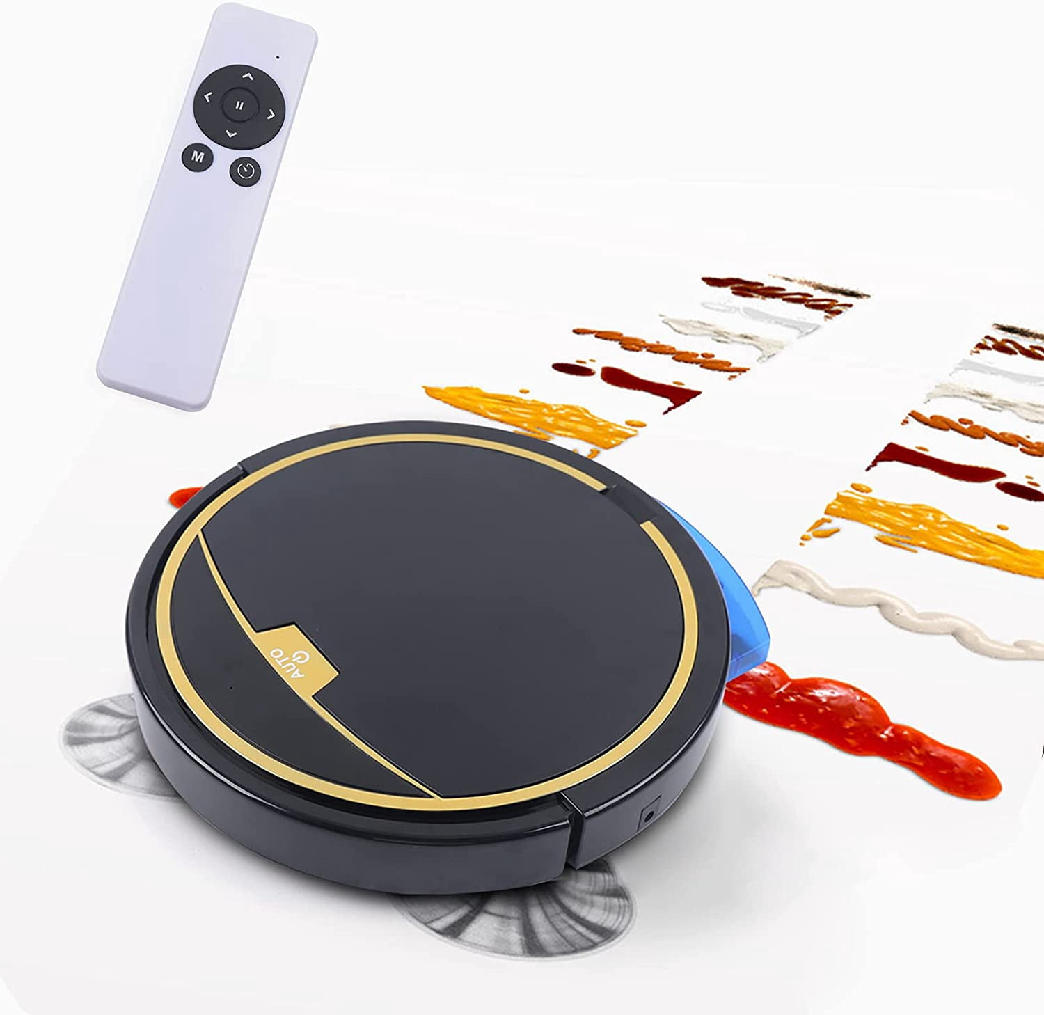 15W Robot Vacuum and Mop Combo,3 in 1 Mopping Robot Vacuum with 0.04gal Watertank and Dustbin,2800Pa Strong Suction w/6 Modes, Self-Charging,for Hard Floors,Carpet(Applicable Area 90-120m²)